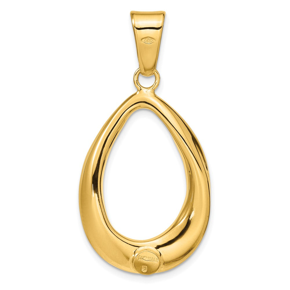 14K Yellow Gold Polished Open Teardrop Pendant
