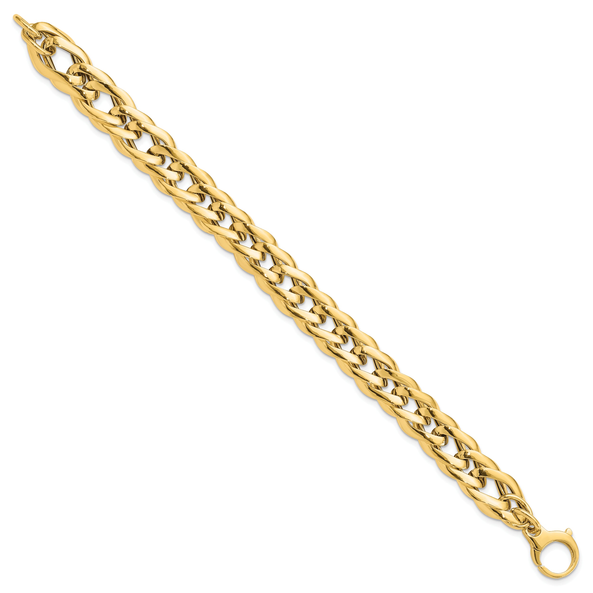 14K Yellow Gold Polished Hollow Fancy Link Bracelet