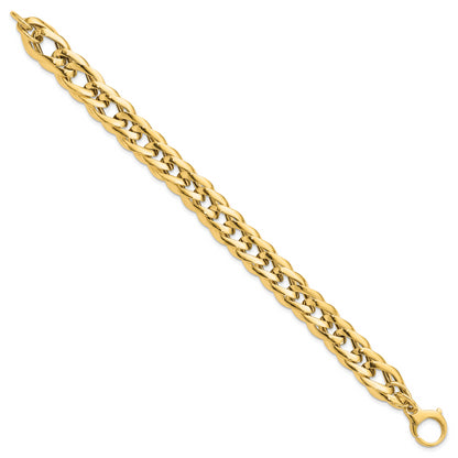 14K Yellow Gold Polished Hollow Fancy Link Bracelet
