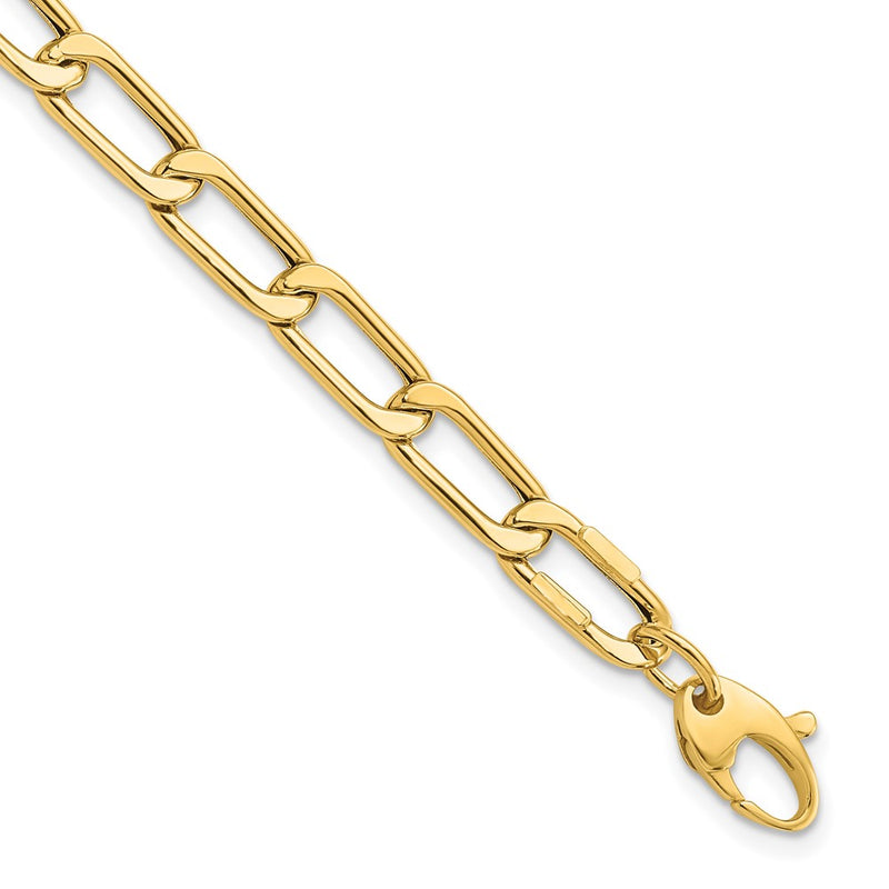14K Yellow Gold Polished Hollow Fancy Link Bracelet