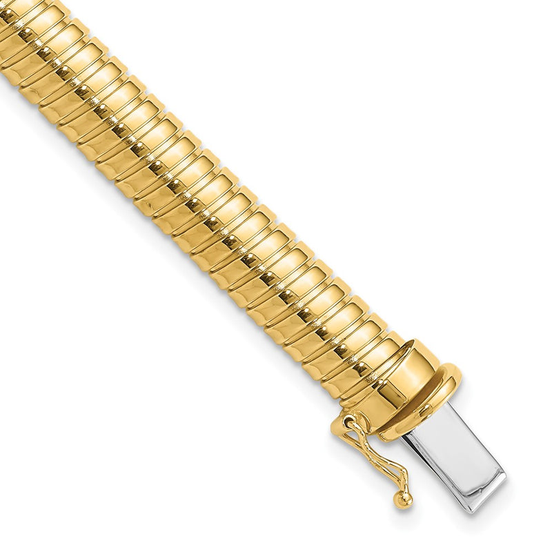 14K Yellow Gold Polished 7.5mm Domed Bracelet