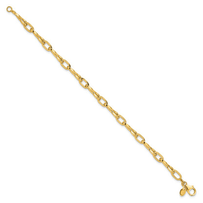 14K Yellow Gold Polished Fancy Link Bracelet