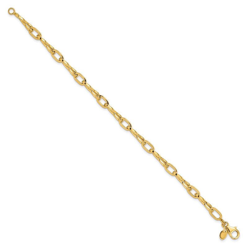14K Yellow Gold Polished Fancy Link Bracelet