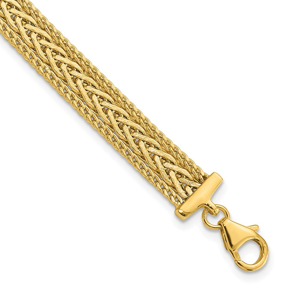 14K Yellow Gold Polished And Textured Braided Bracelet