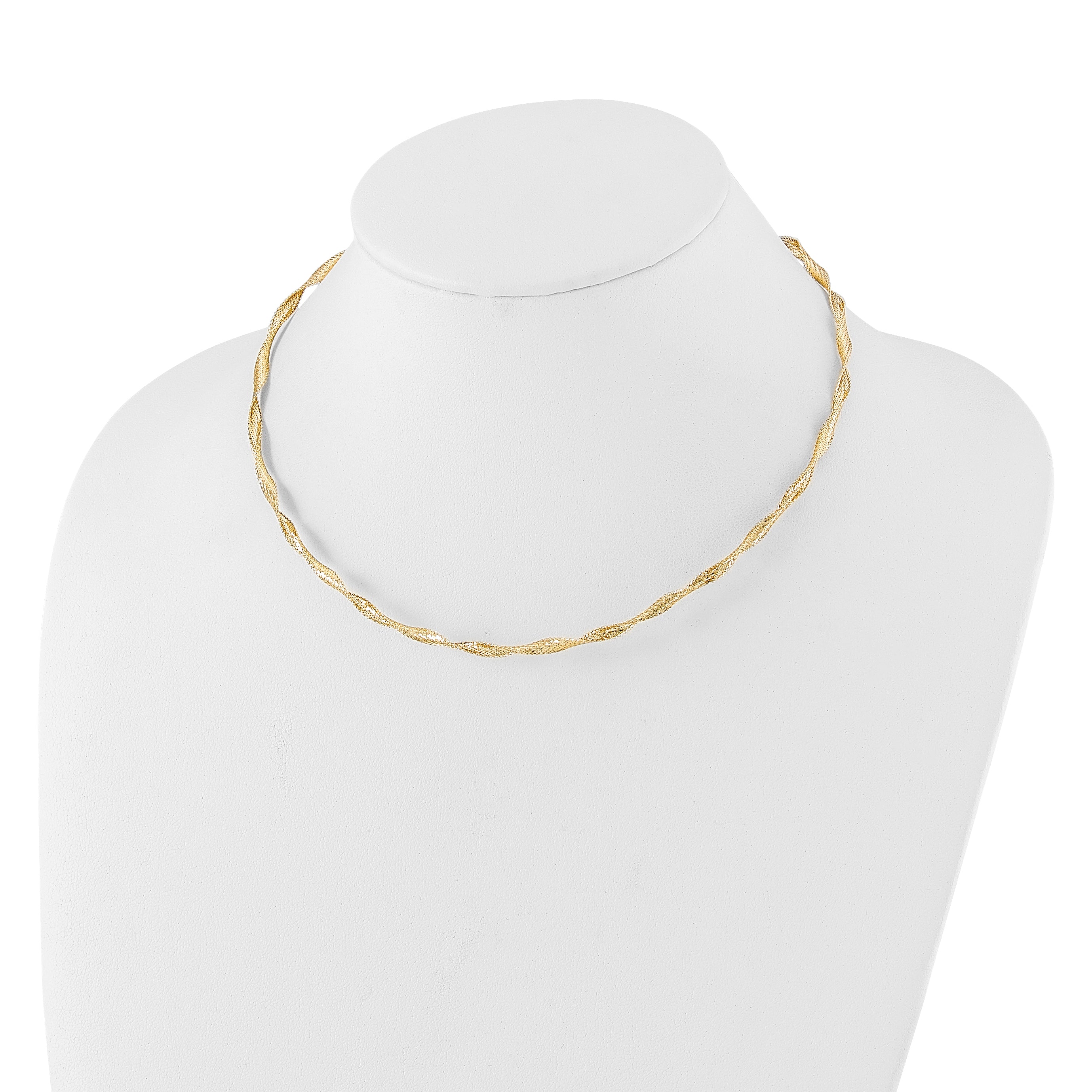 14K Yellow Gold Polished Twisted Stretch Necklace