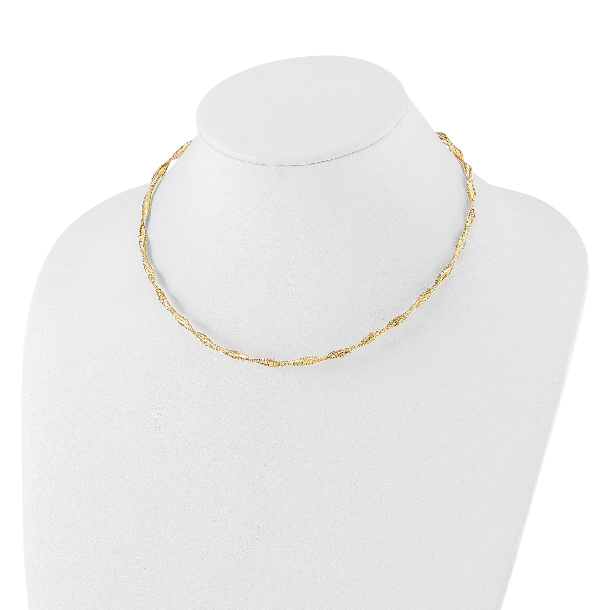 14K Yellow Gold Polished Twisted Stretch Necklace