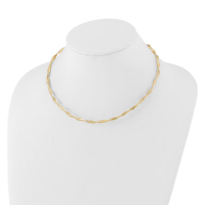 14K Yellow Gold Polished Twisted Stretch Necklace