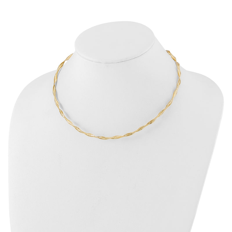 14K Yellow Gold Polished Twisted Stretch Necklace