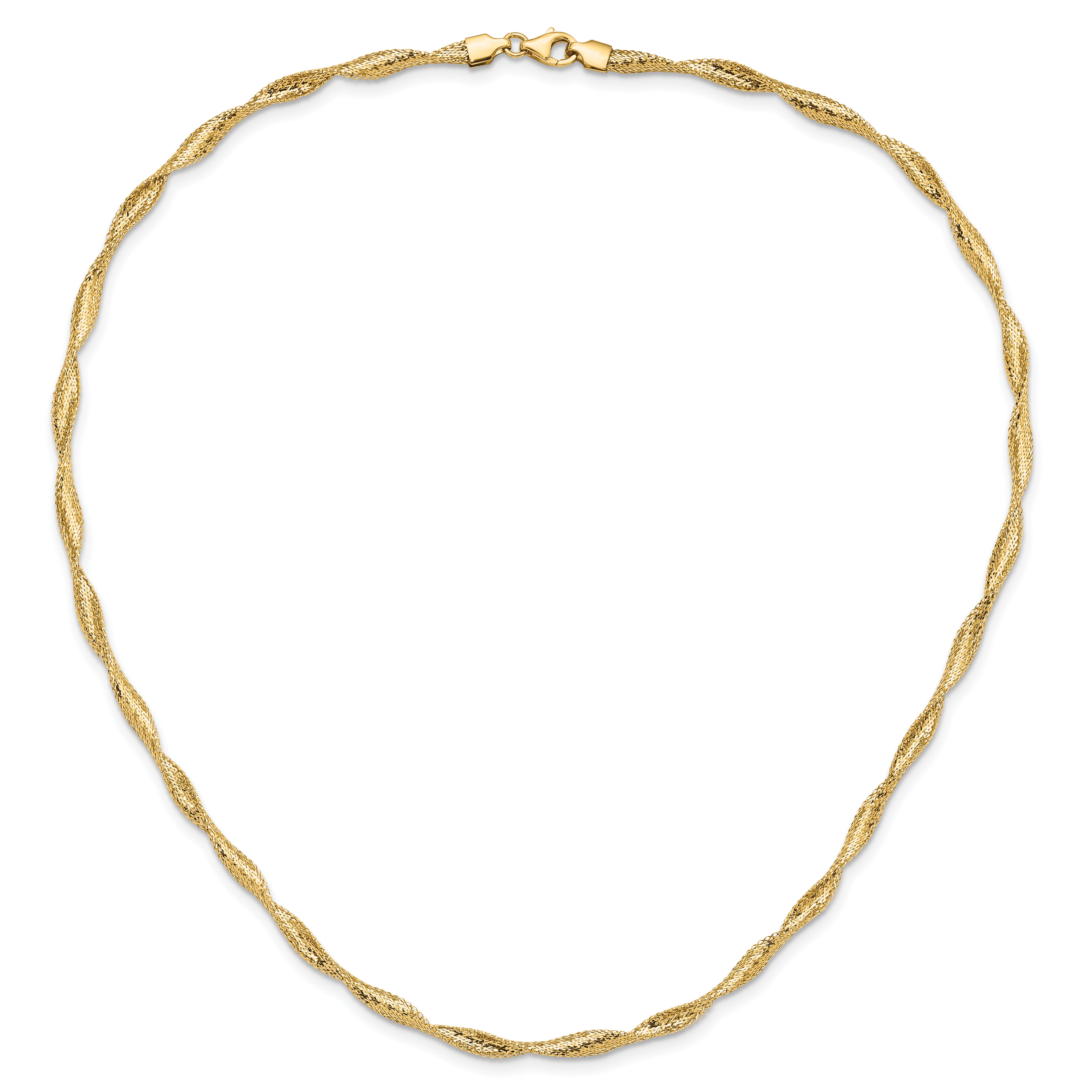 14K Yellow Gold Polished Twisted Stretch Necklace