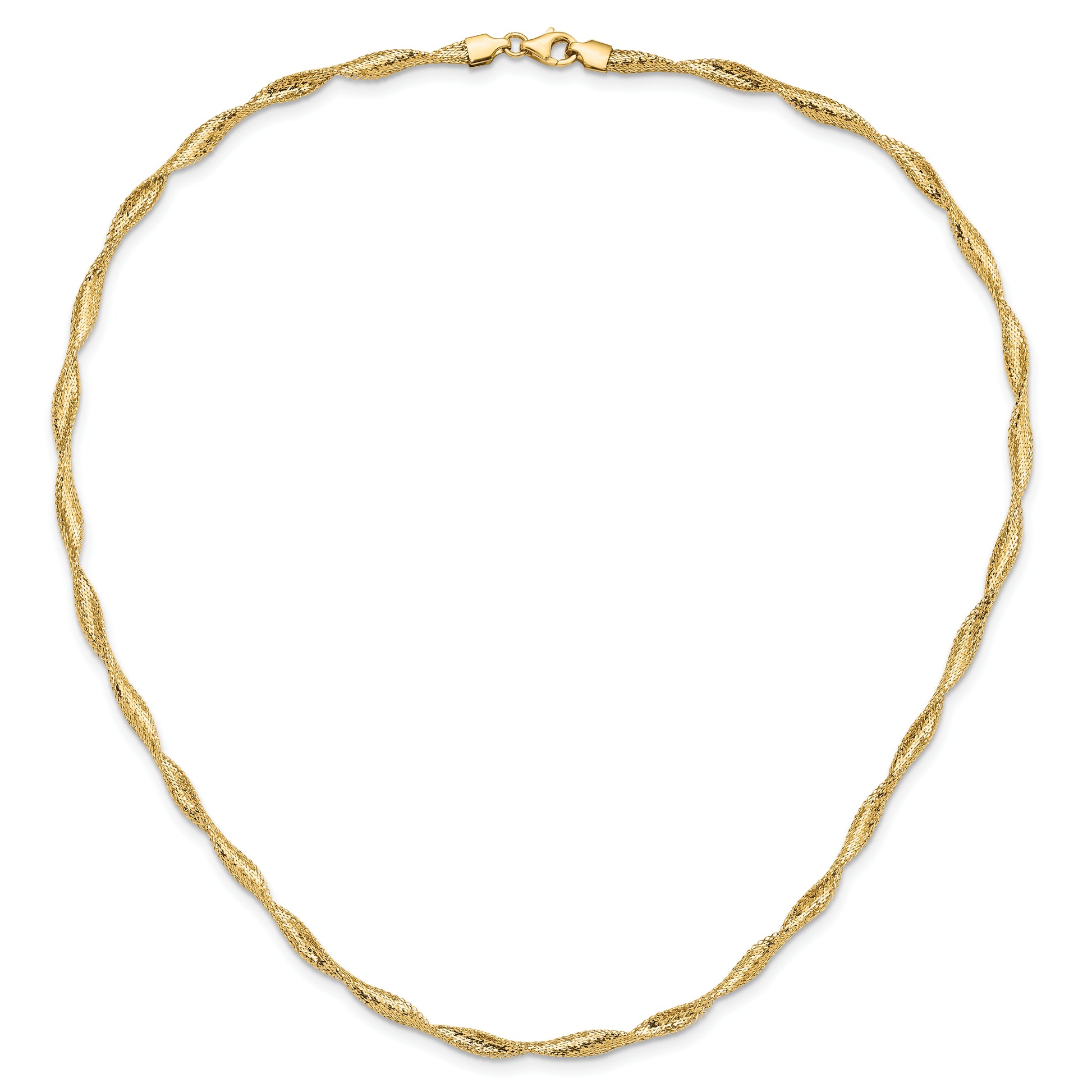 14K Yellow Gold Polished Twisted Stretch Necklace