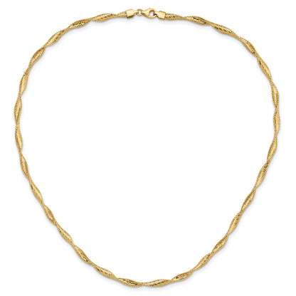 14K Yellow Gold Polished Twisted Stretch Necklace