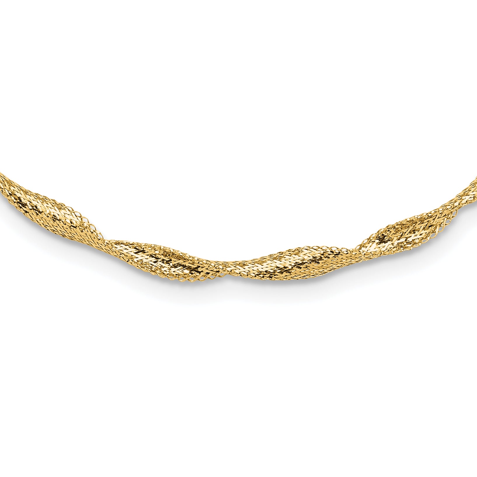 14K Yellow Gold Polished Twisted Stretch Necklace