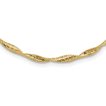 14K Yellow Gold Polished Twisted Stretch Necklace