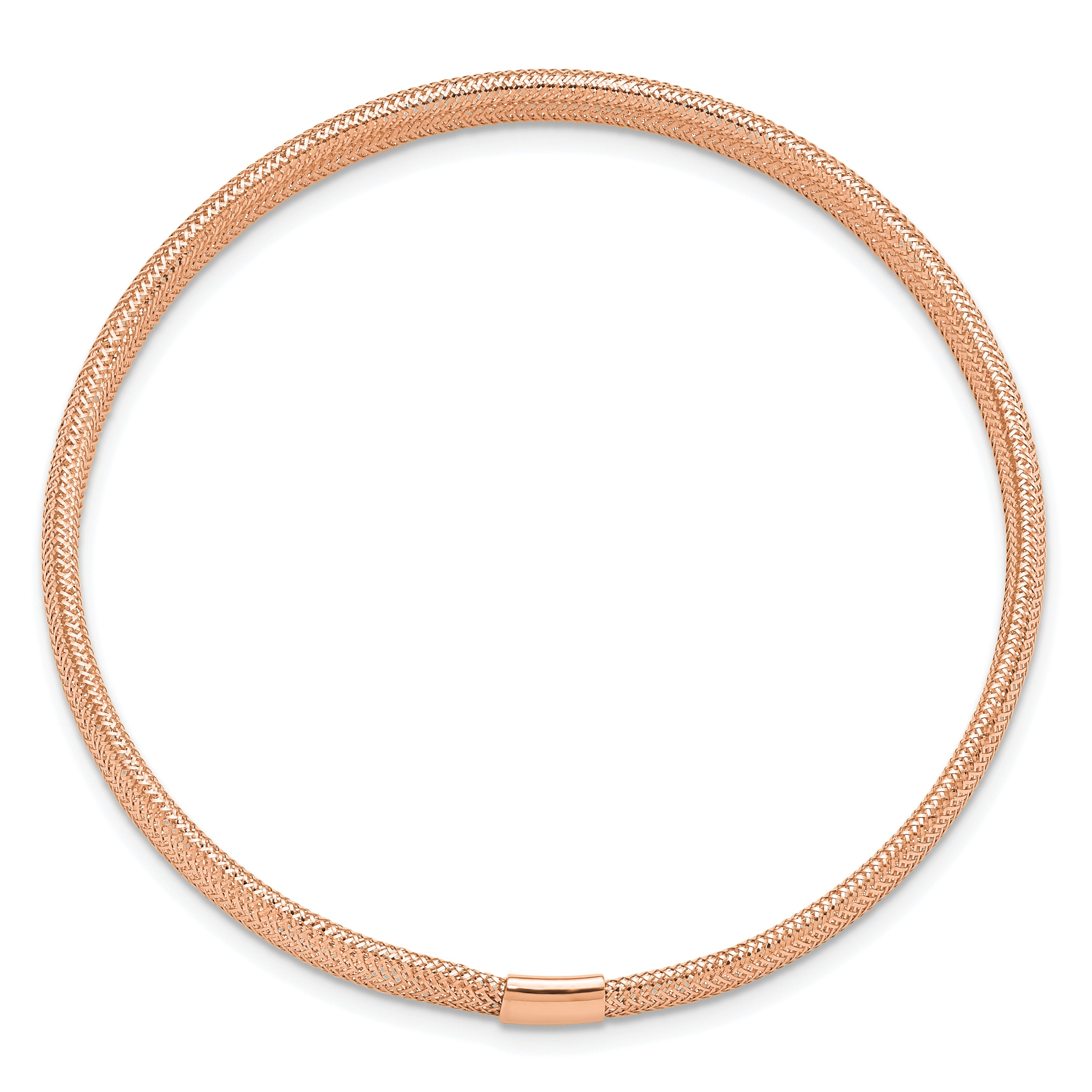 14K Yellow Gold With Rose Plating Polished Stretch Bracelet