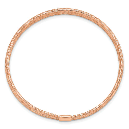 14K Yellow Gold With Rose Plating Polished Stretch Bracelet