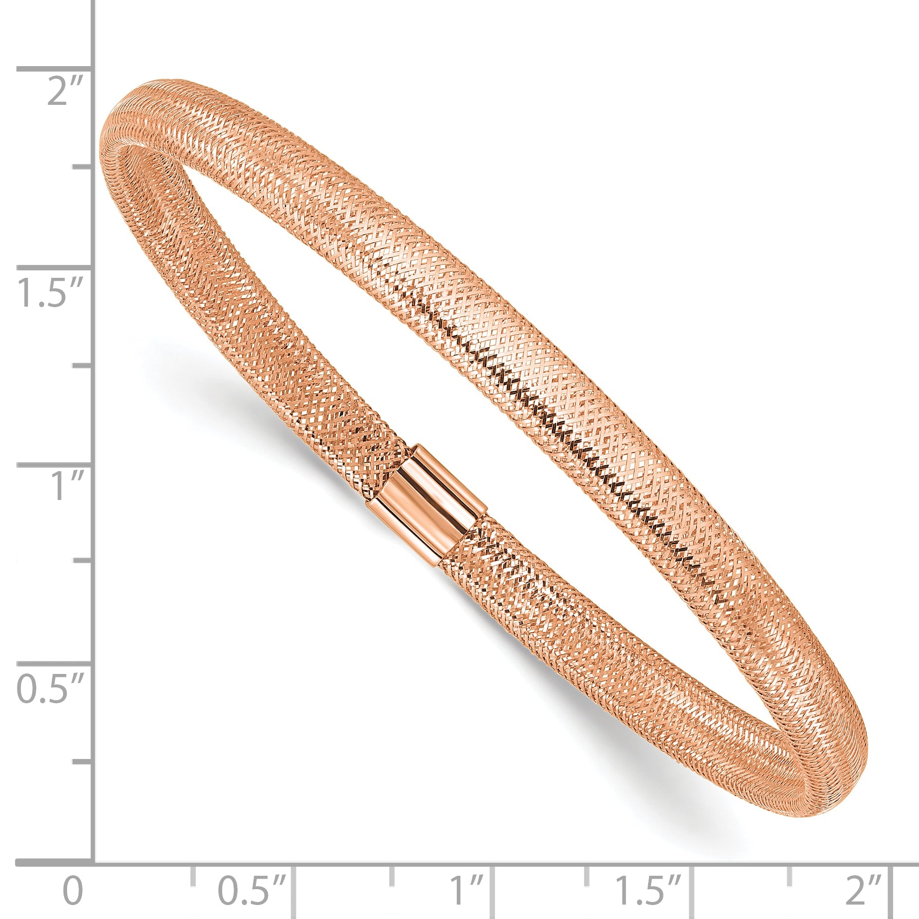 14K Yellow Gold With Rose Plating Polished Stretch Bracelet
