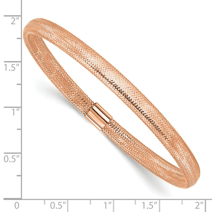14K Yellow Gold With Rose Plating Polished Stretch Bracelet