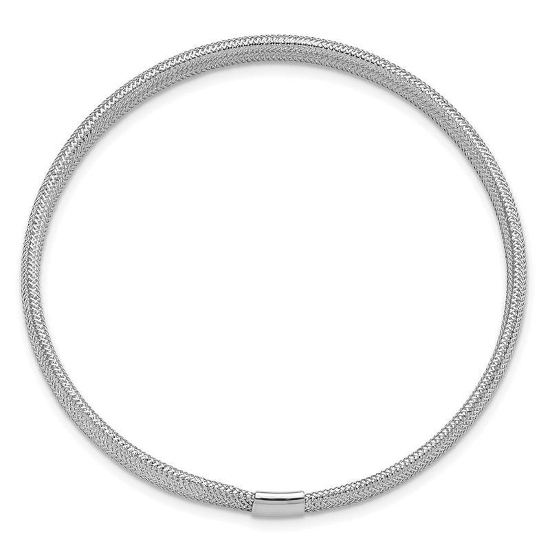 14K Yellow & Rhodium With White Plating Polished Stretch Bracelet