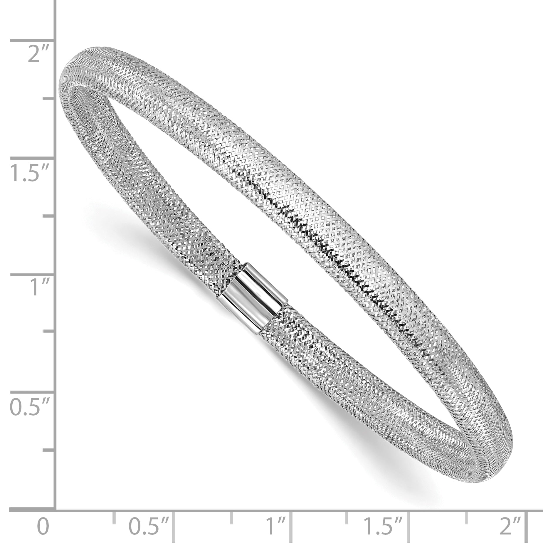 14K Yellow & Rhodium With White Plating Polished Stretch Bracelet