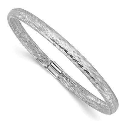 14K Yellow & Rhodium With White Plating Polished Stretch Bracelet