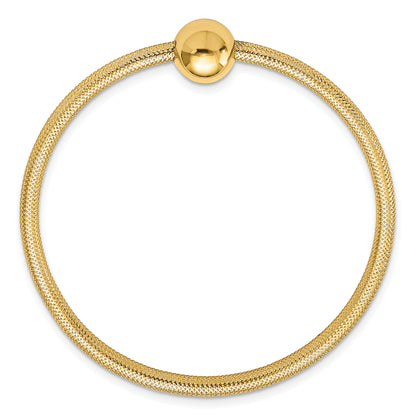 14K Yellow Gold Polished With Bead Stretch Bracelet