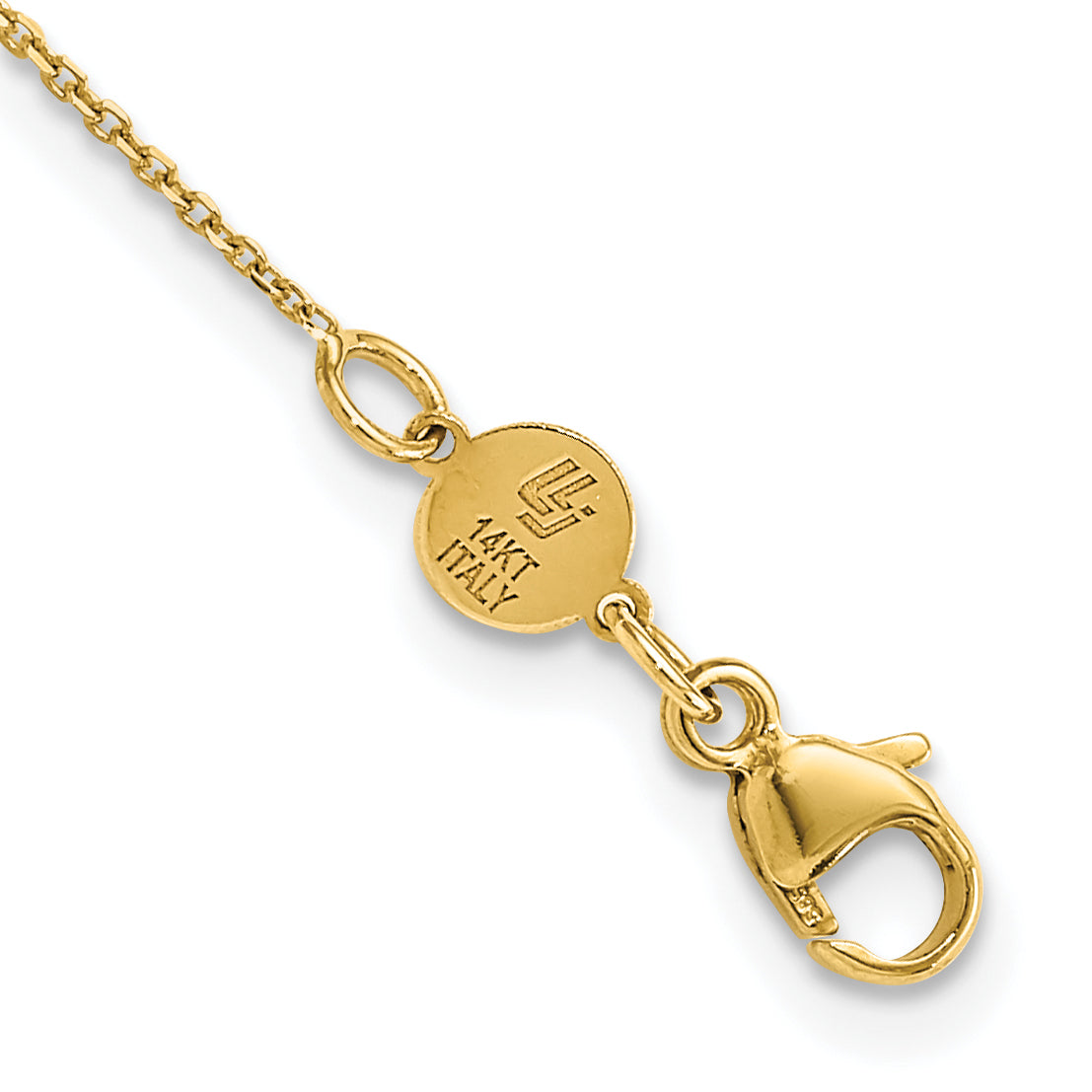 14K Yellow Gold Brushed And Diamond Cut Y Drop With 2 In Ext. Necklace