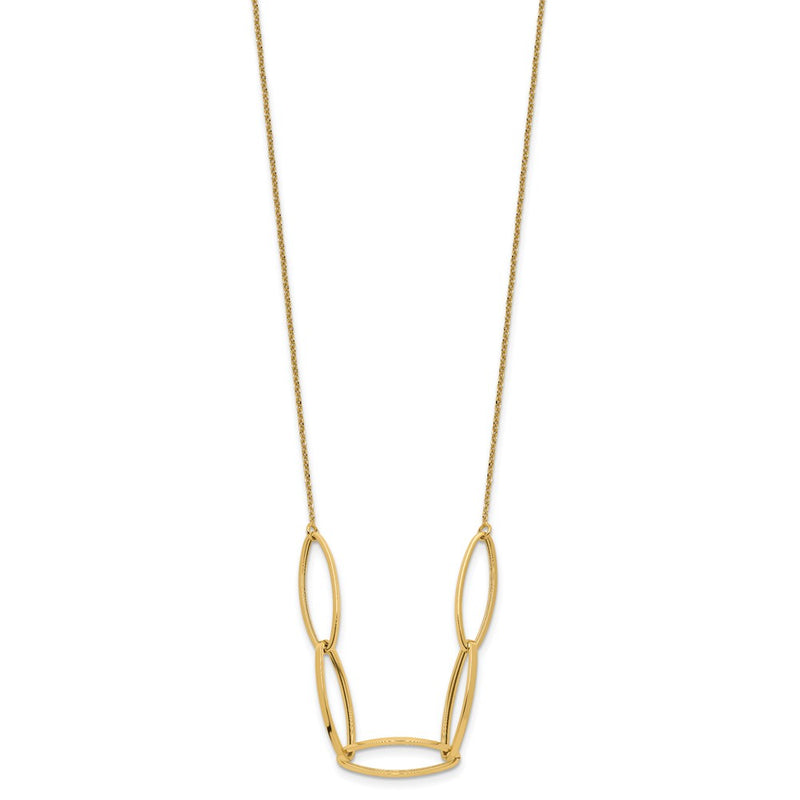 14K Yellow Gold Polished Fancy Link 16.5In With 1In. Ext Necklace