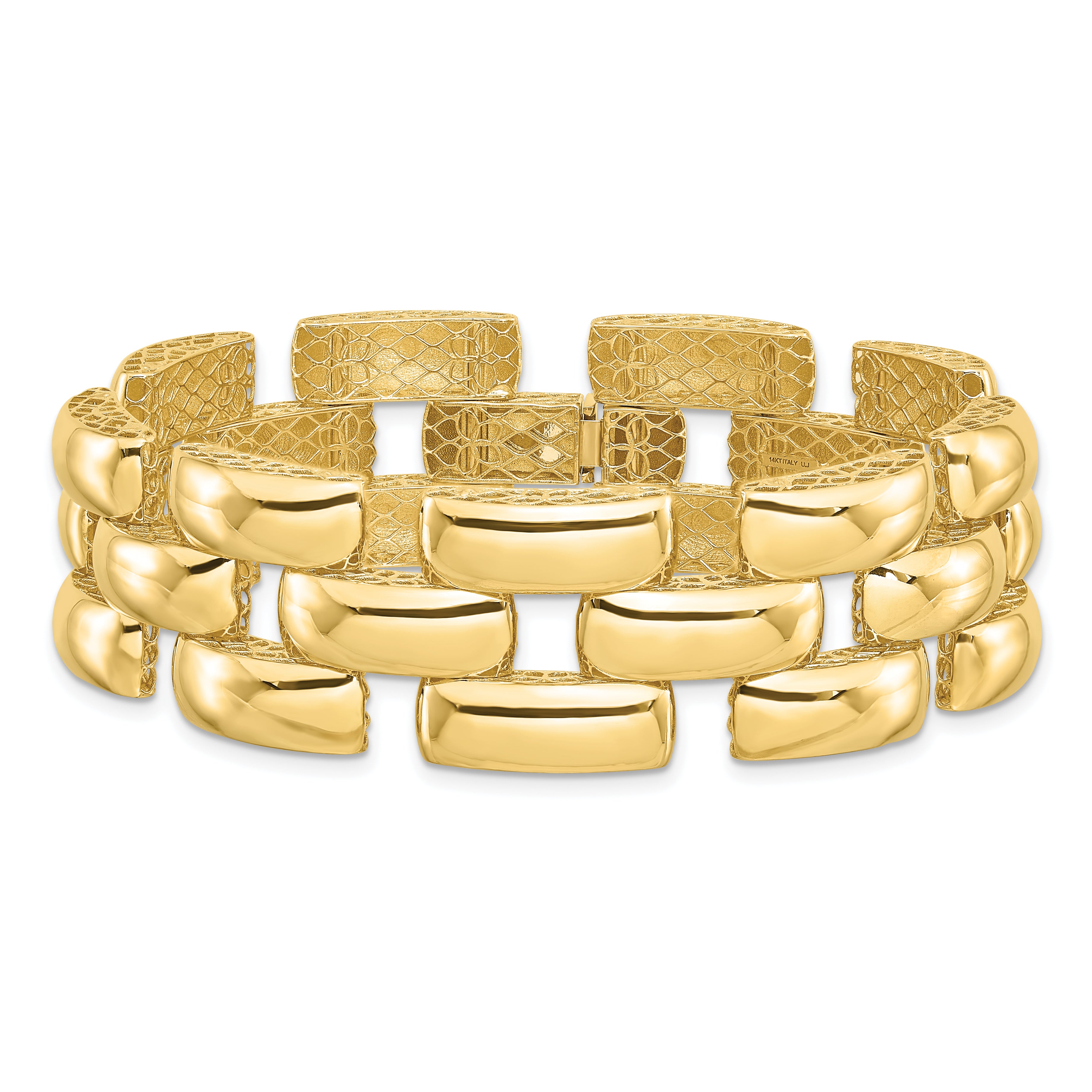 14K Yellow Gold Polished Fancy Link Bracelet