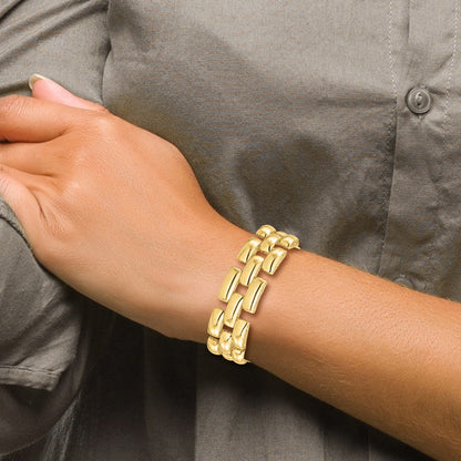 14K Yellow Gold Polished Fancy Link Bracelet