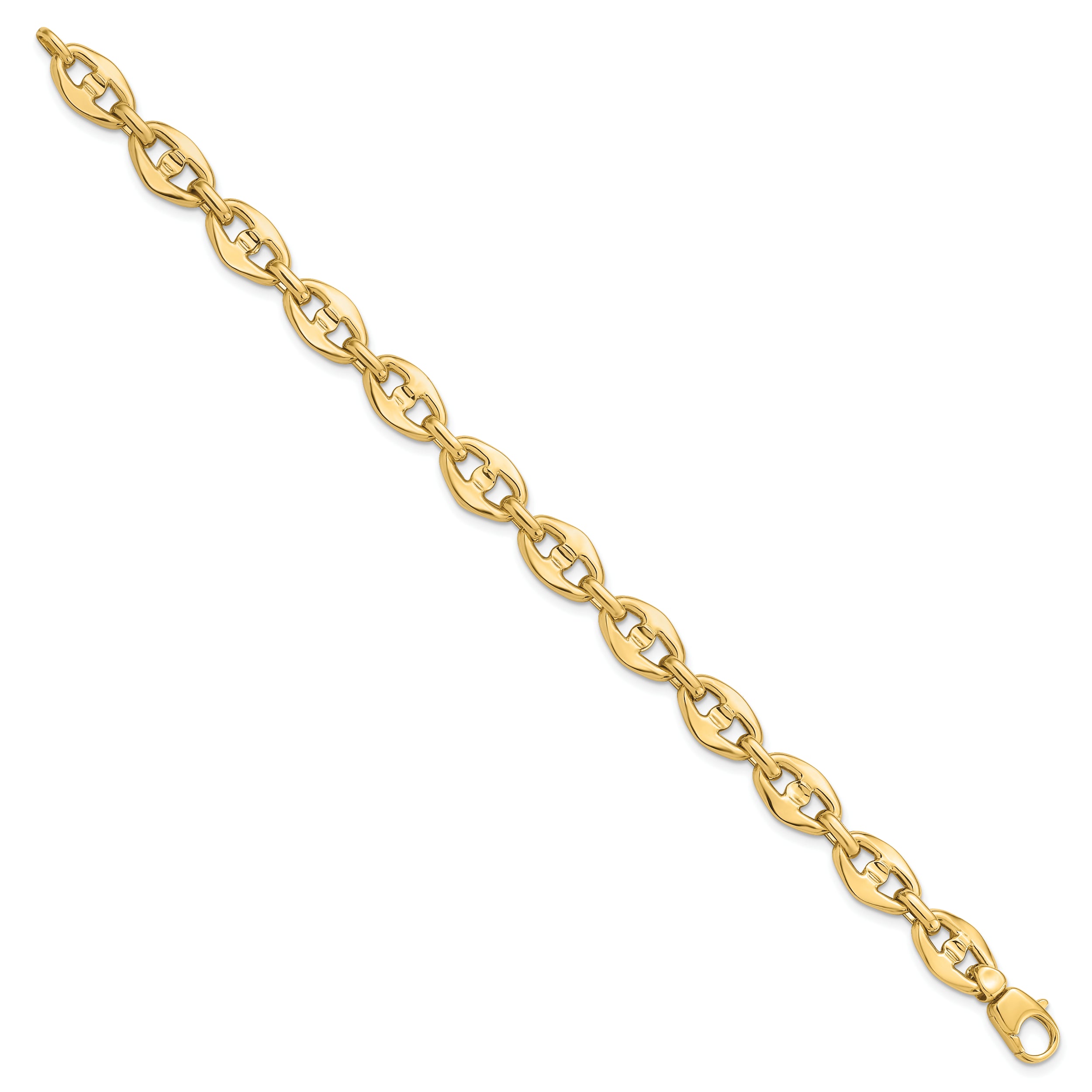 14K Yellow Gold Polished Fancy Link Bracelet