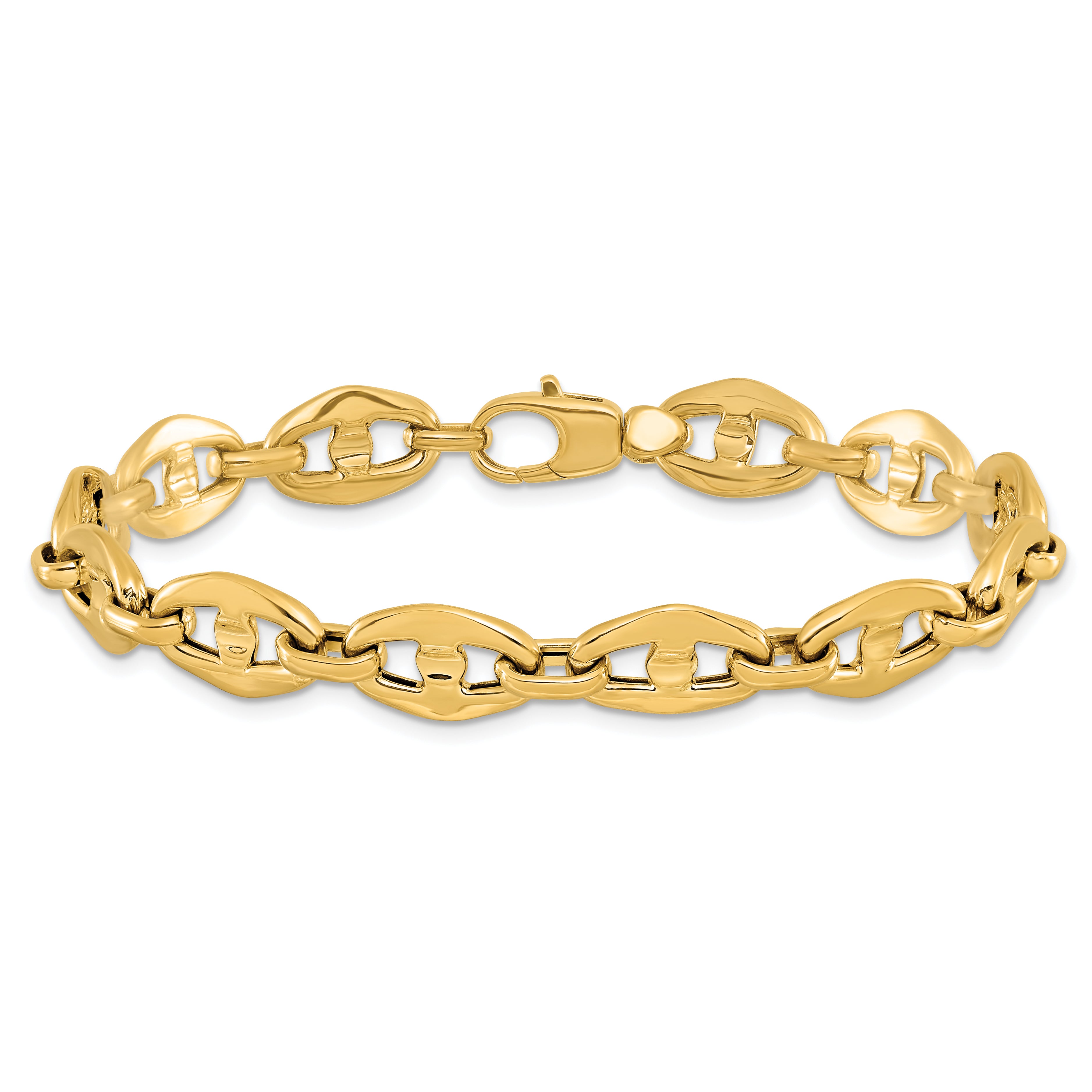 14K Yellow Gold Polished Fancy Link Bracelet