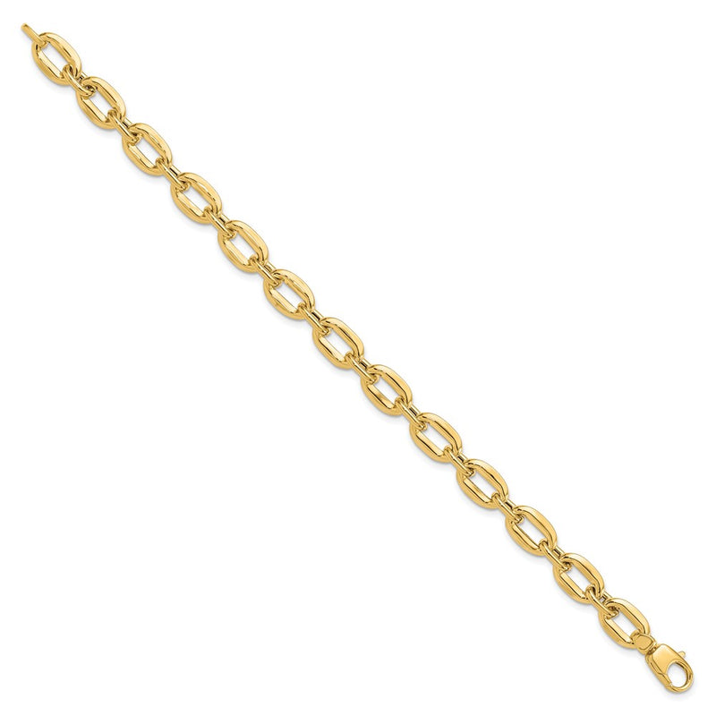 14K Yellow Gold Polished Fancy Link Bracelet