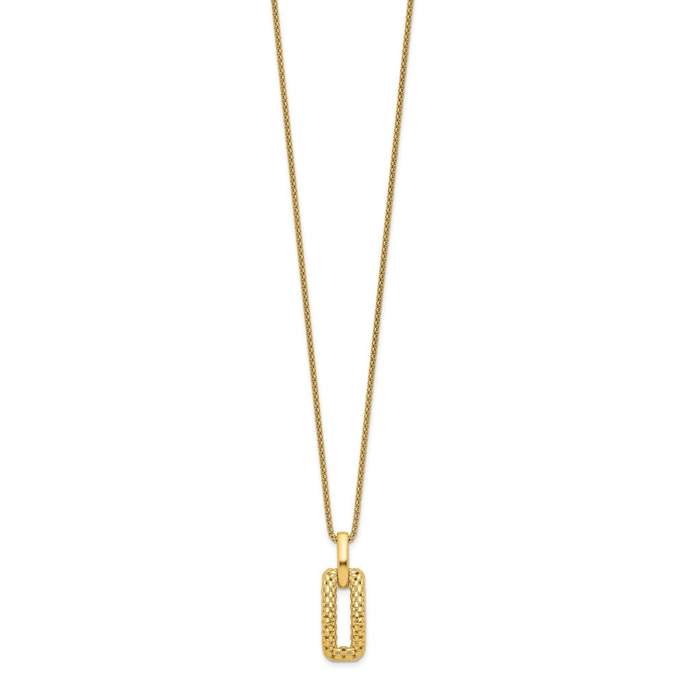 14K Yellow Gold Polished And Textured Fancy Necklace