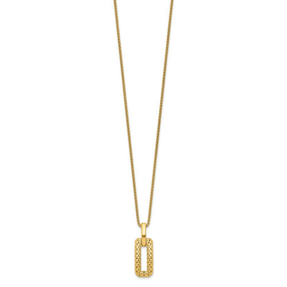 14K Yellow Gold Polished And Textured Fancy Necklace