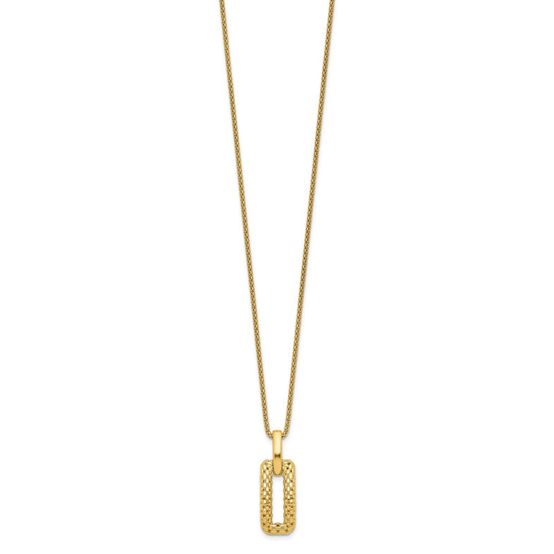 14K Yellow Gold Polished And Textured Fancy Necklace
