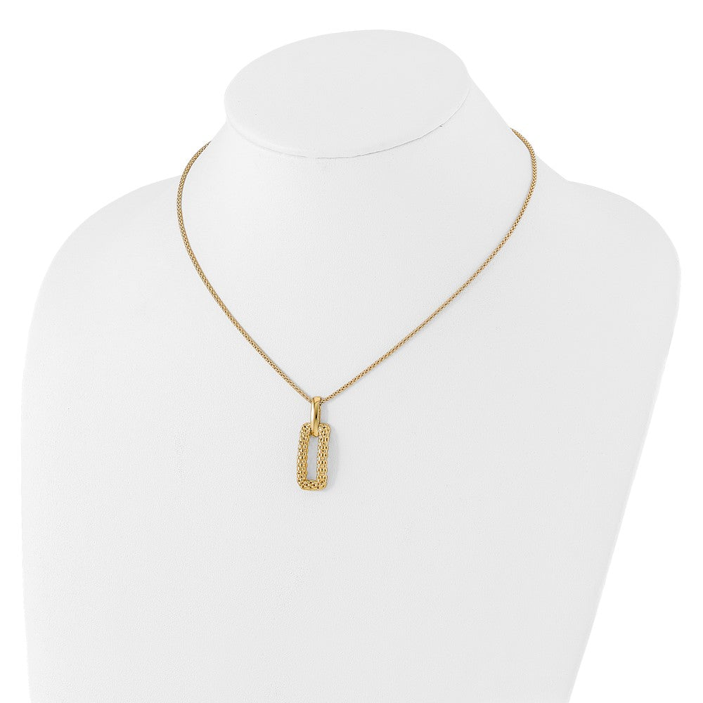 14K Yellow Gold Polished And Textured Fancy Necklace