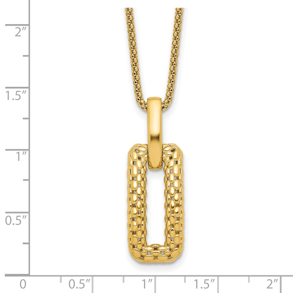 14K Yellow Gold Polished And Textured Fancy Necklace