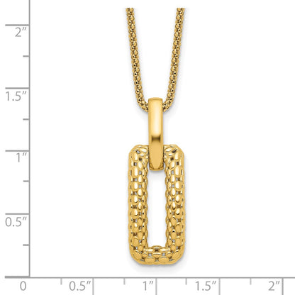 14K Yellow Gold Polished And Textured Fancy Necklace