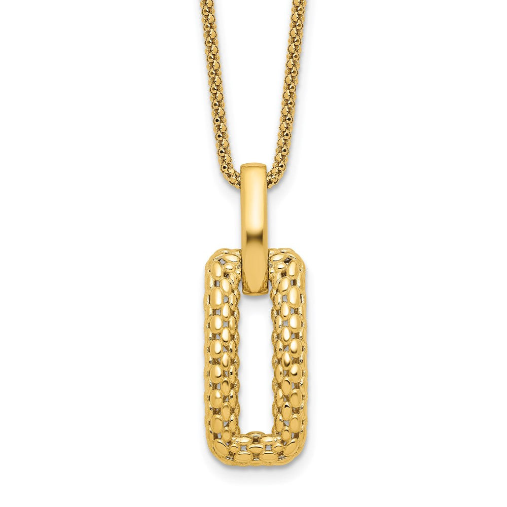 14K Yellow Gold Polished And Textured Fancy Necklace