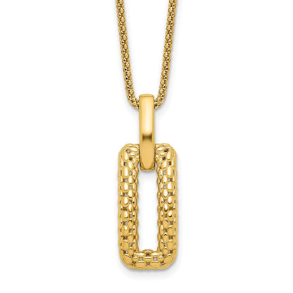 14K Yellow Gold Polished And Textured Fancy Necklace