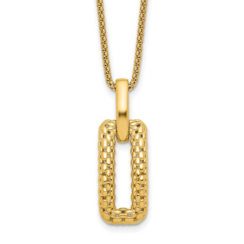 14K Yellow Gold Polished And Textured Fancy Necklace