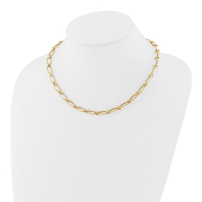 14K Yellow Gold Polished Fancy Link Chain Necklace