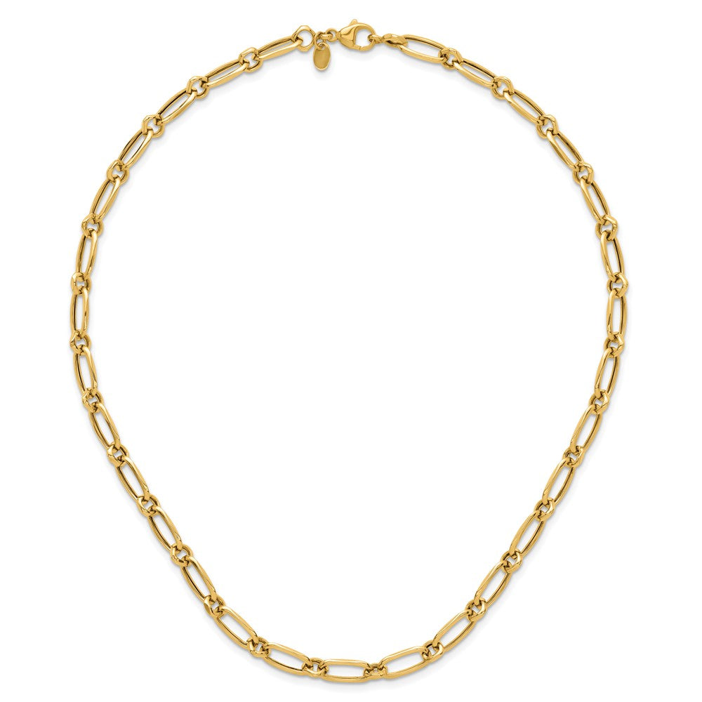 14K Yellow Gold Polished Fancy Link Chain Necklace