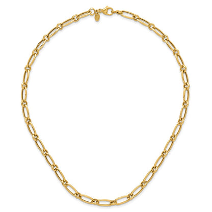 14K Yellow Gold Polished Fancy Link Chain Necklace