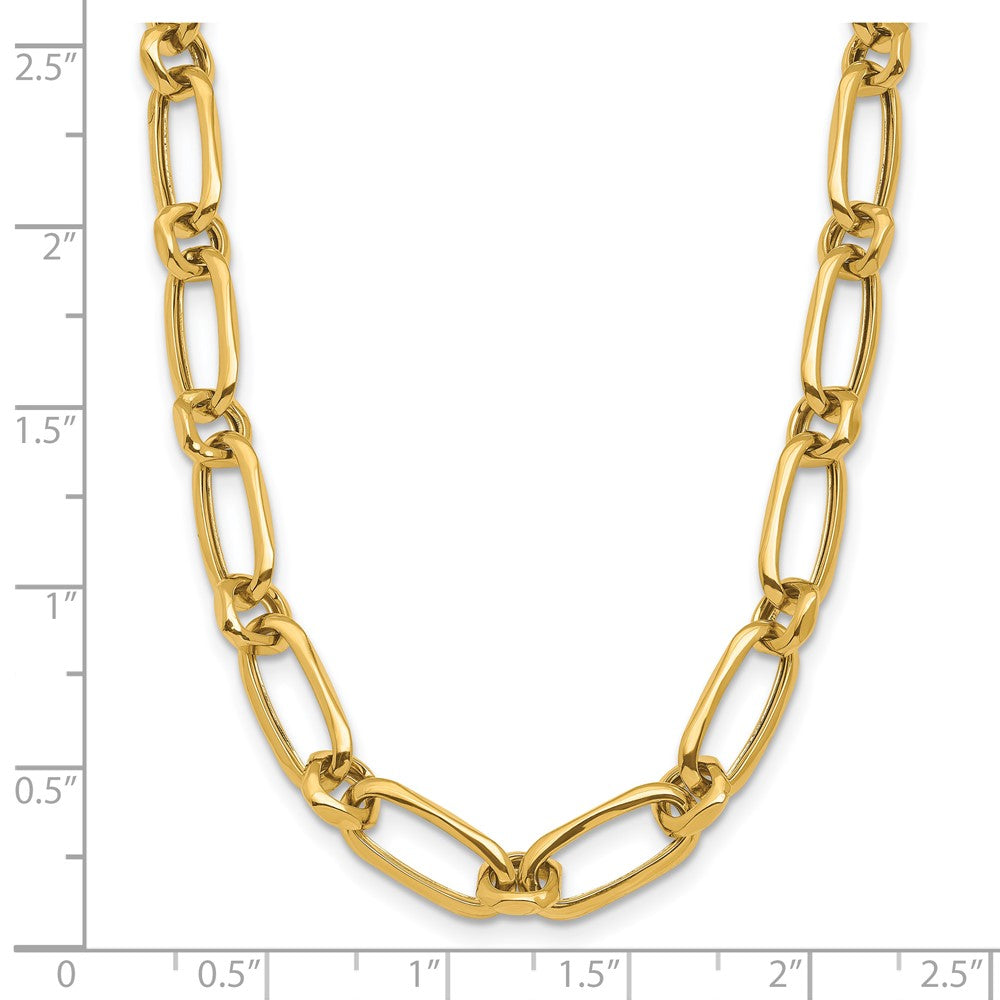 14K Yellow Gold Polished Fancy Link Chain Necklace