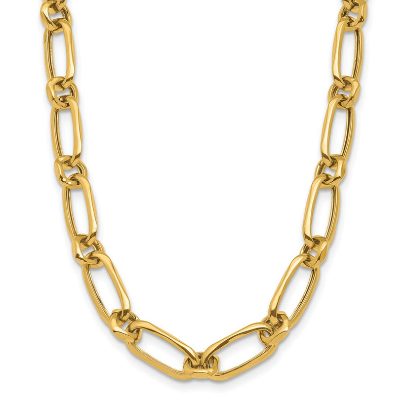 14K Yellow Gold Polished Fancy Link Chain Necklace
