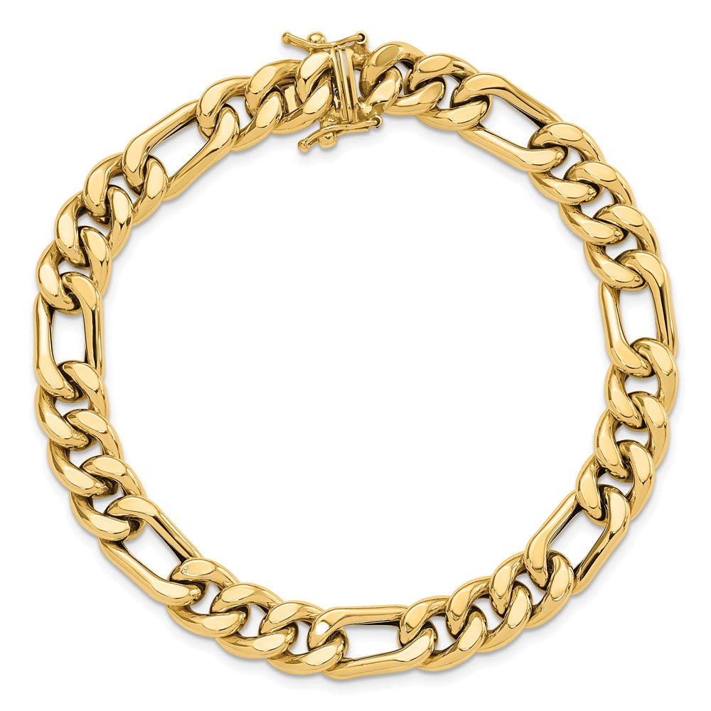 14K Yellow Gold Polished Figaro Link Men'S Chain Bracelet