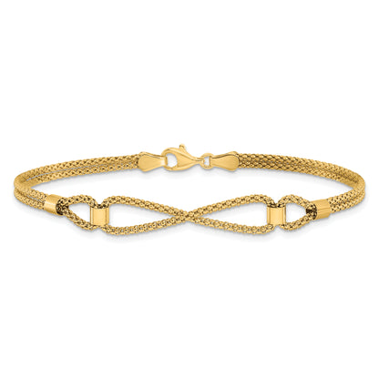 14K Yellow Gold Polished 2 Strand Fancy Bracelet