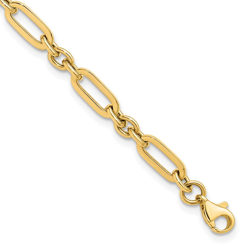 14K Yellow Gold Polished Fancy Link Bracelet