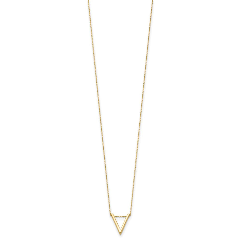 14K Yellow Gold Polished V Necklace